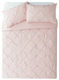 Habitat Hadley Pintuck Blush Pink Bedding Set - Double -Bed Linings Sales Store 9161397 R Z002A