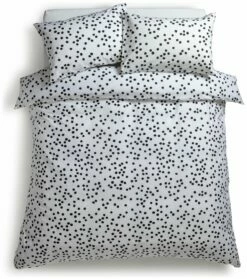 Habitat Cotton Dot Penny White & Black Bedding Set - Single -Bed Linings Sales Store 9199747 R Z002A
