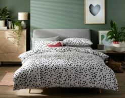 Habitat Cotton Dot Penny White & Black Bedding Set - Single -Bed Linings Sales Store 9199747 R Z004A