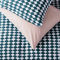 Habitat Cotton Scallop Teal Reversible Bedding Set-Superking -Bed Linings Sales Store 9207938 R Z003A