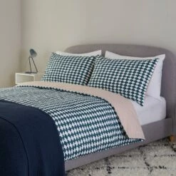Habitat Cotton Scallop Teal Reversible Bedding Set-Superking -Bed Linings Sales Store 9207938 R Z005A