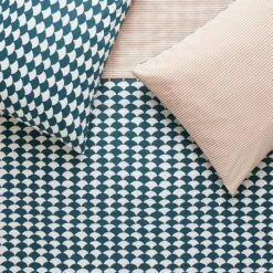 Habitat Cotton Scallop Teal Reversible Bedding Set-Superking -Bed Linings Sales Store 9207938 R Z007A