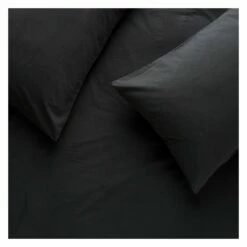 Habitat Washed Plain Charcoal Fitted Sheet - Double -Bed Linings Sales Store 9230280 R Z002A