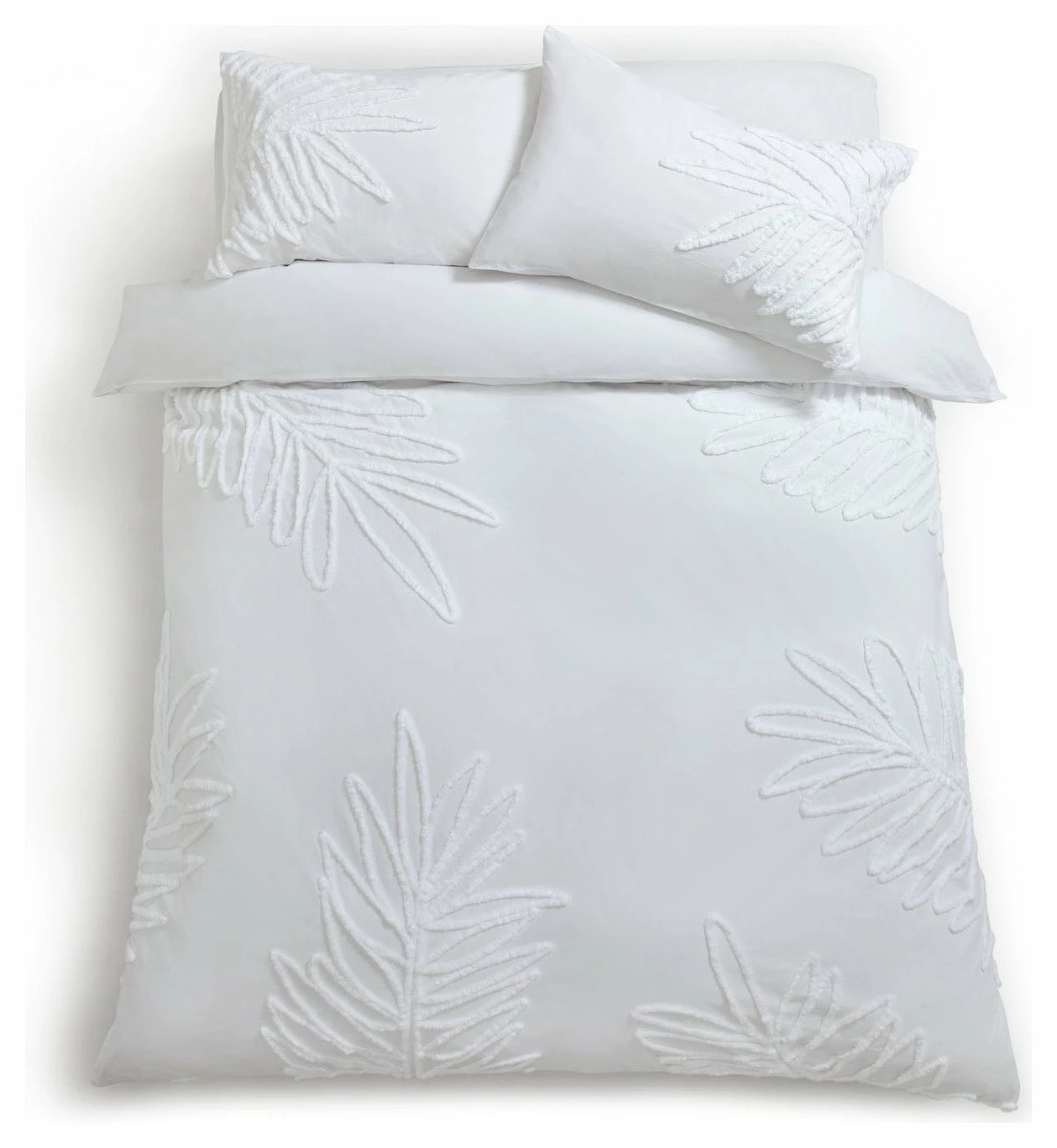 Habitat Cotton Tufted Leaf White Bedding Set - Double 2 Habitat Cotton Tufted Leaf White Bedding Set - Double - Image 2