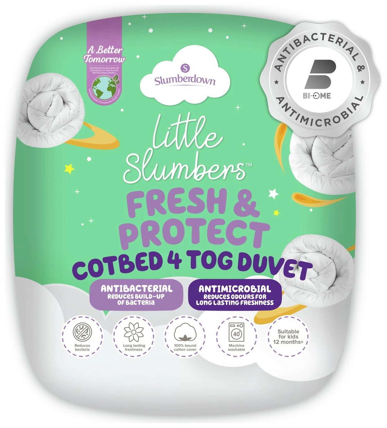 Slumberdown Anti Bacterial 4 Tog Kids Duvet - Toddler 1 Slumberdown Anti Bacterial 4 Tog Kids Duvet - Toddler