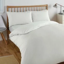 Habitat Cool Tencel Cotton Plain White Bedding Set - Single