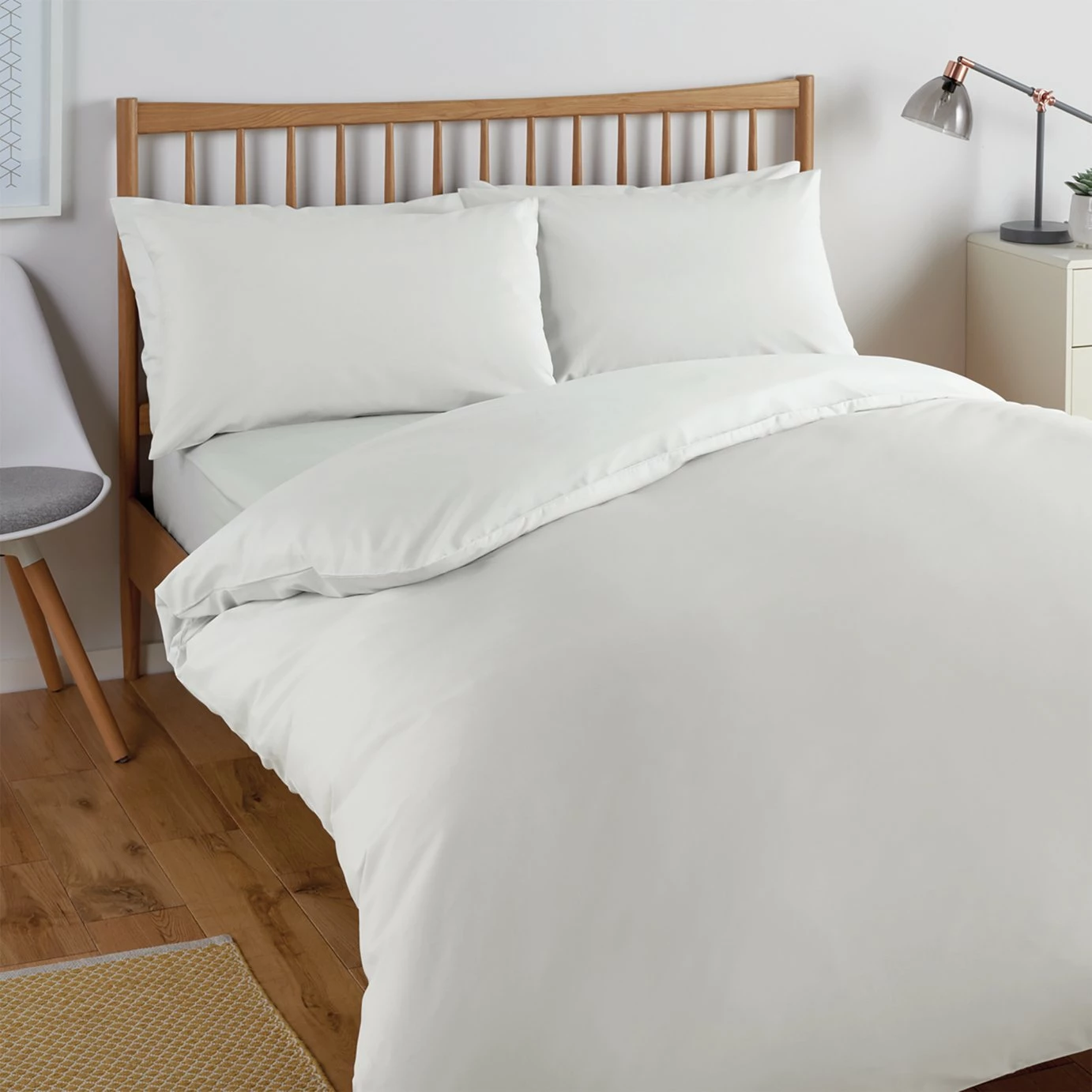 Habitat Cool Tencel Cotton Plain White Bedding Set - Single 1 Habitat Cool Tencel Cotton Plain White Bedding Set - Single