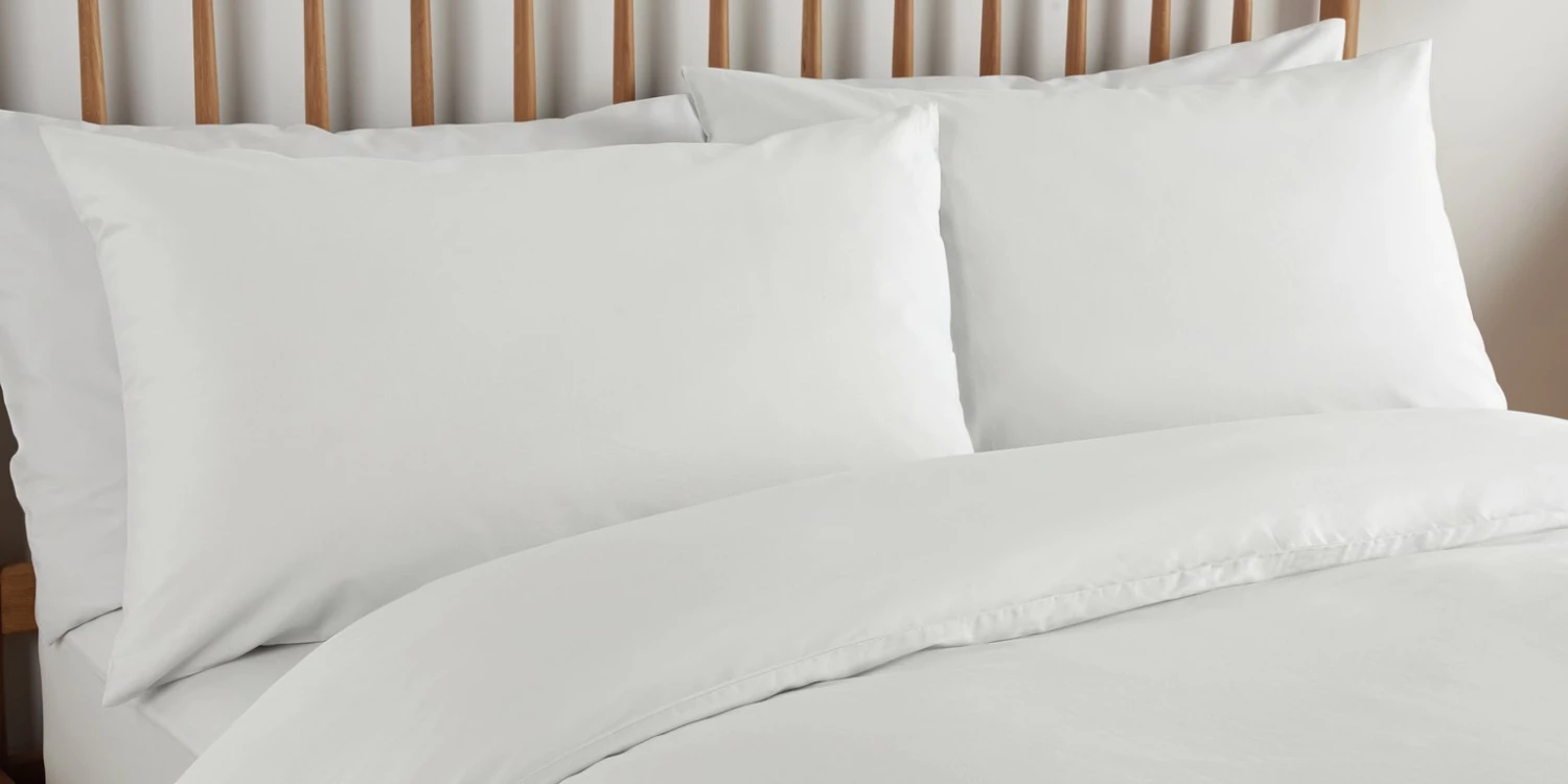 Habitat Cool Tencel Cotton Plain White Bedding Set - Single 4 Habitat Cool Tencel Cotton Plain White Bedding Set - Single - Image 4