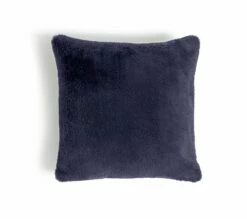 Habitat Plain Faux Fur Cushion - Navy - 43x43cm