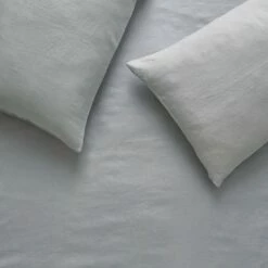 Habitat Linen Plain Mist Grey Fitted Sheet - Superking