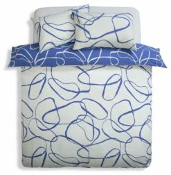Habitat Linear Pebbles Blue & White Bedding Set - Single -Bed Linings Sales Store 9441938 R Z004A