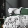 Habitat London Skyline Print Black &White Bedding Set-Single