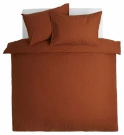 Habitat Cotton Linen Plain Rust Bedding Set - Double -Bed Linings Sales Store 9513914 R Z002A