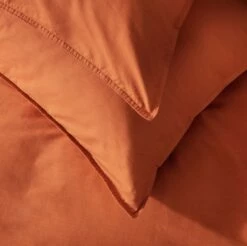 Habitat Cotton Linen Plain Rust Bedding Set - Double -Bed Linings Sales Store 9513914 R Z003A