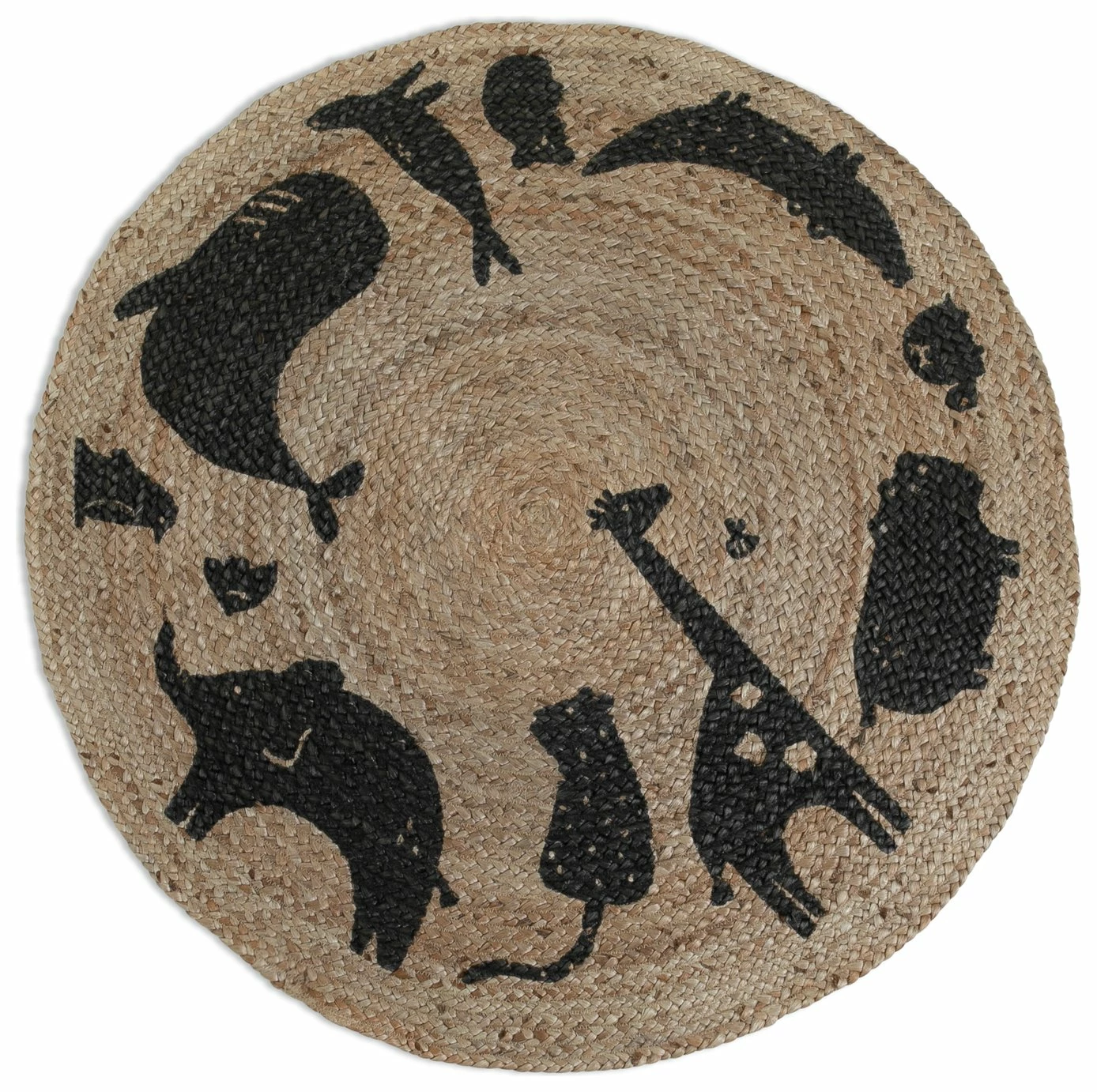 Habitat Kids Animal Abstract Jute Circle Rug - Natural 1 Habitat Kids Animal Abstract Jute Circle Rug - Natural