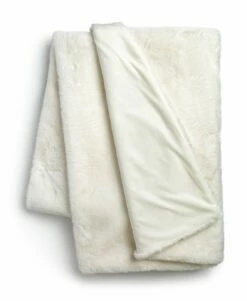 Habitat Faux Fur Plain Throw - Cream - 125x150cm