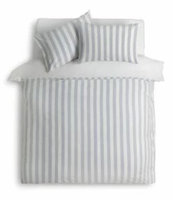 Habitat Stripe Sky Blue & White Bedding Set - Double