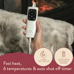 Dreamland Luxury Faux Fur Husky Heated Throw - Large 12 Dreamland Luxury Faux Fur Husky Heated Throw - Large -Bed Linings Sales Store 9522204 R Z004A