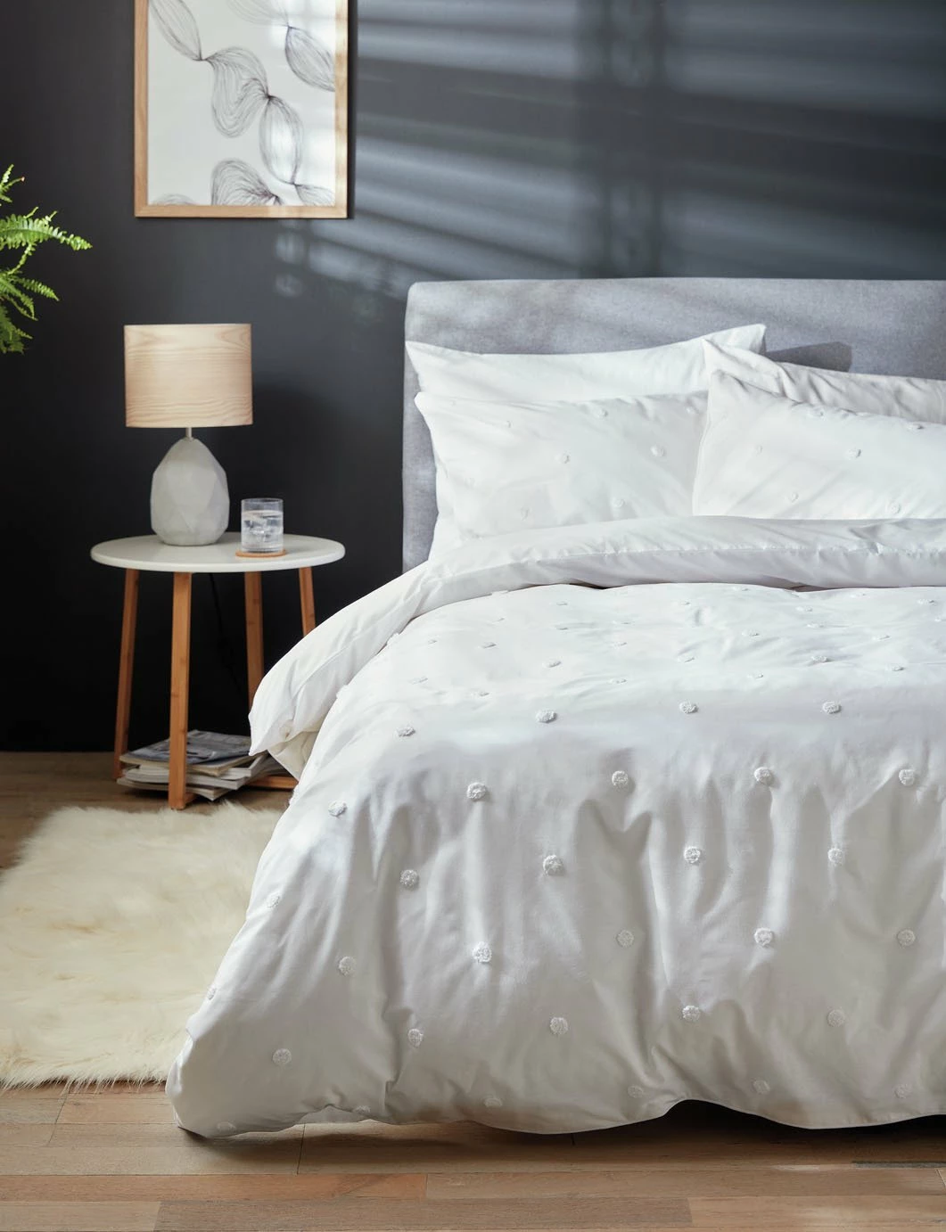 Habitat Tufted Spot White Bedding Set - Single 1 Habitat Tufted Spot White Bedding Set - Single