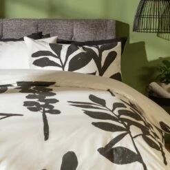 Habitat Cotton Floral Black & White Bedding Set - Double -Bed Linings Sales Store 9547791 R Z004A