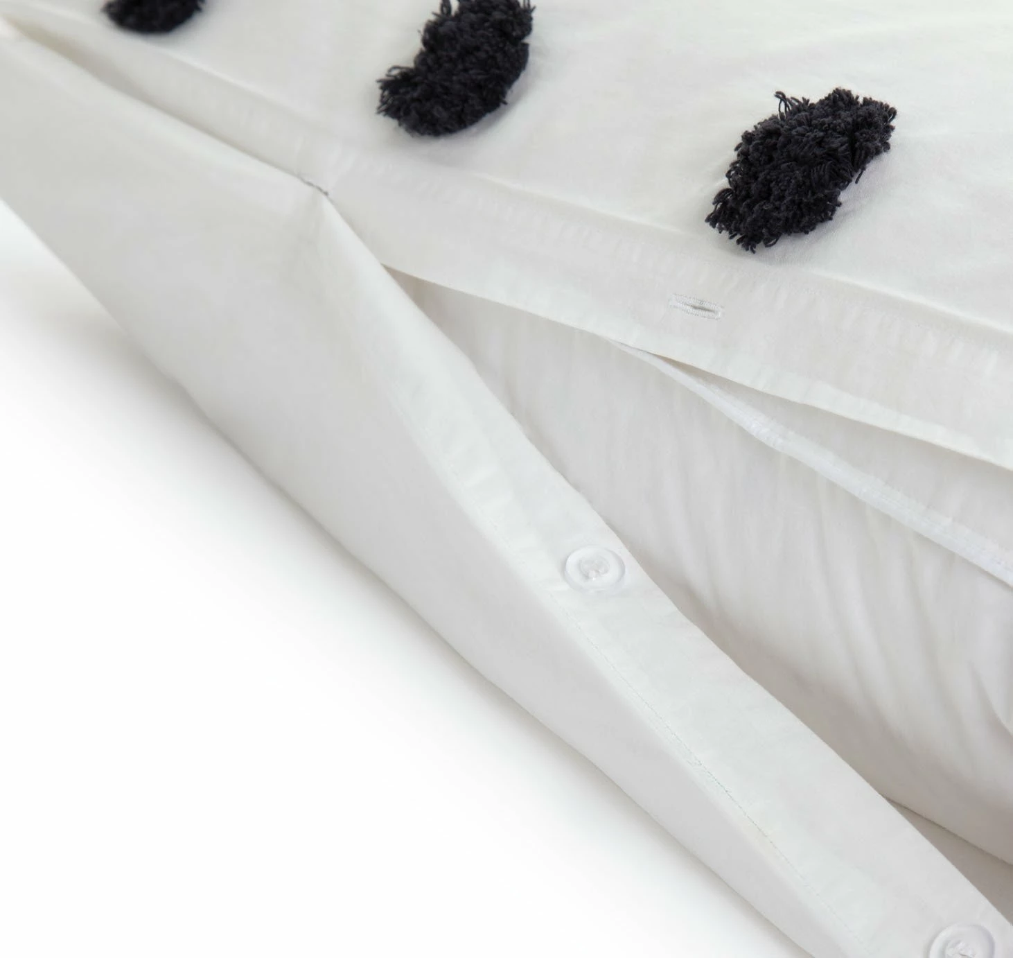 Habitat Cotton Tufted Spot White & Black Bedding Set -Single 5 Habitat Cotton Tufted Spot White & Black Bedding Set -Single - Image 5