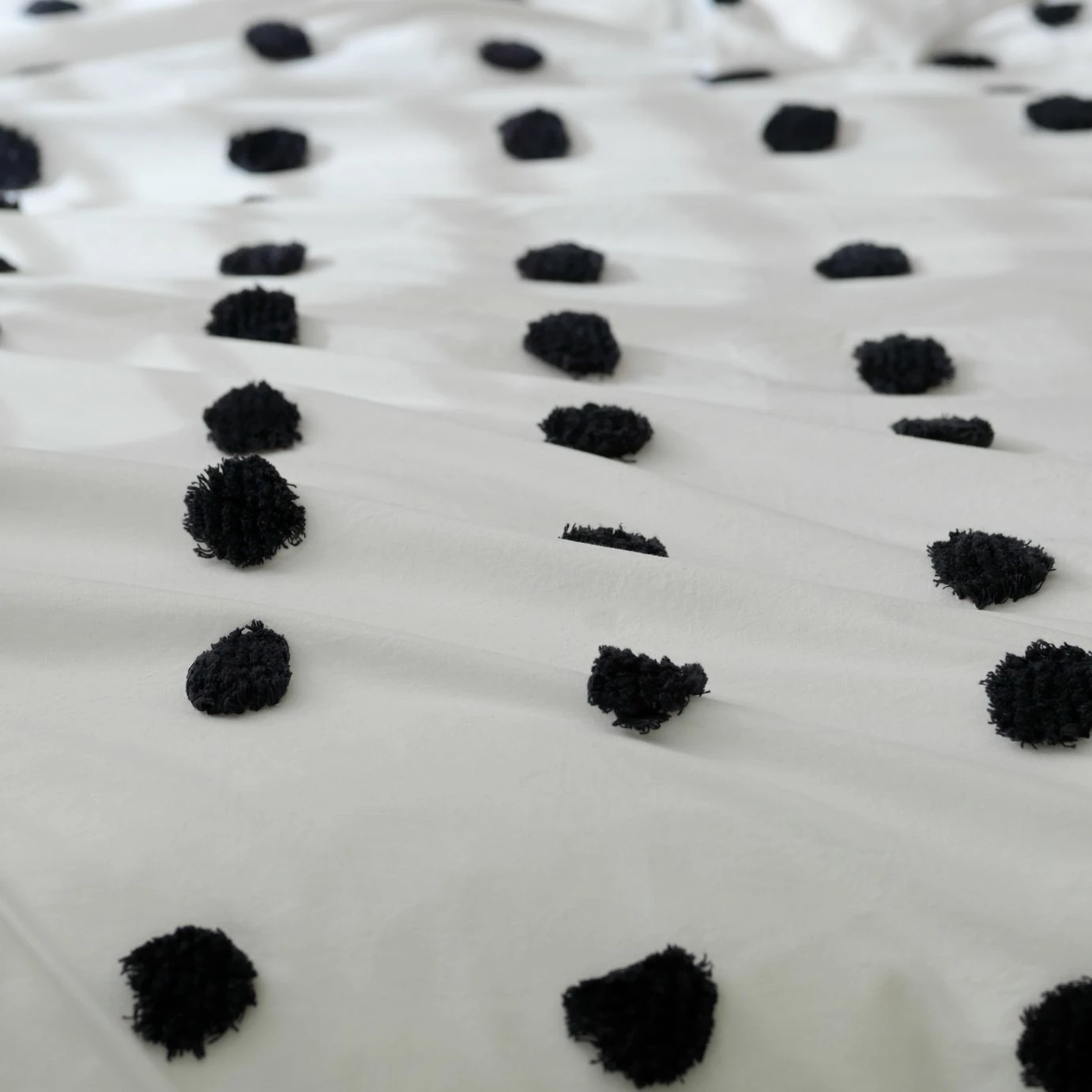 Habitat Cotton Tufted Spot White & Black Bedding Set -Single 6 Habitat Cotton Tufted Spot White & Black Bedding Set -Single - Image 6