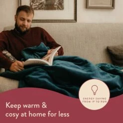 Dreamland Snuggle Up Teal Heated Throw - Large -Bed Linings Sales Store 9562745 R Z003A