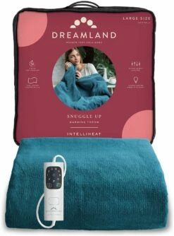 Dreamland Snuggle Up Teal Heated Throw - Large -Bed Linings Sales Store 9562745 R Z007A