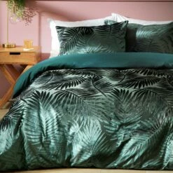 Habitat Feather Velvet Green Bedding Set - Double