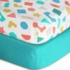 Habitat Kids Colourful Shapes 2 Pack Fitted Sheets - Cot