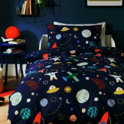 Habitat Kids Glow In The Dark Space Bedding Set - Toddler -Bed Linings Sales Store 9581001 R Z006A