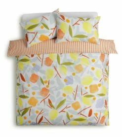 Habitat Panel Stripe Print Multicolour Bedding Set - Single