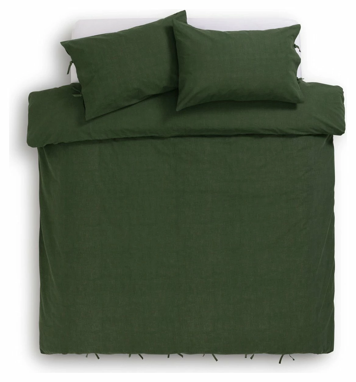 Habitat Cotton Textured Plain Green Bedding Set - Single 3 Habitat Cotton Textured Plain Green Bedding Set - Single - Image 3