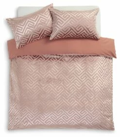 Habitat Geo Velvet Blush Pink Bedding Set - Single -Bed Linings Sales Store 9602447 R Z002A