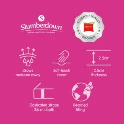 Slumberdown Climate Comfort Mattress Topper - Single -Bed Linings Sales Store 9605602 R Z013A