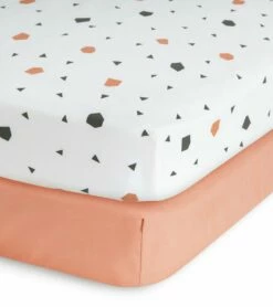 Habitat Kids Cotton Geo Shapes Pack Of 2 Fitted Sheet - Cot