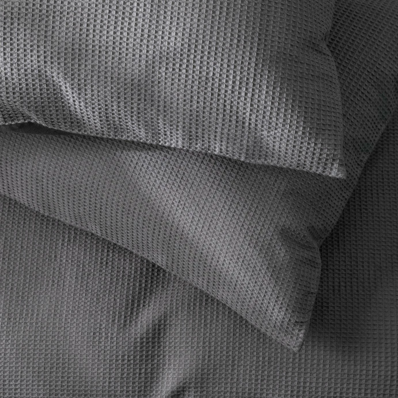 Habitat Cotton Waffle Plain Charcoal Bedding Set - Single 4 Habitat Cotton Waffle Plain Charcoal Bedding Set - Single - Image 4