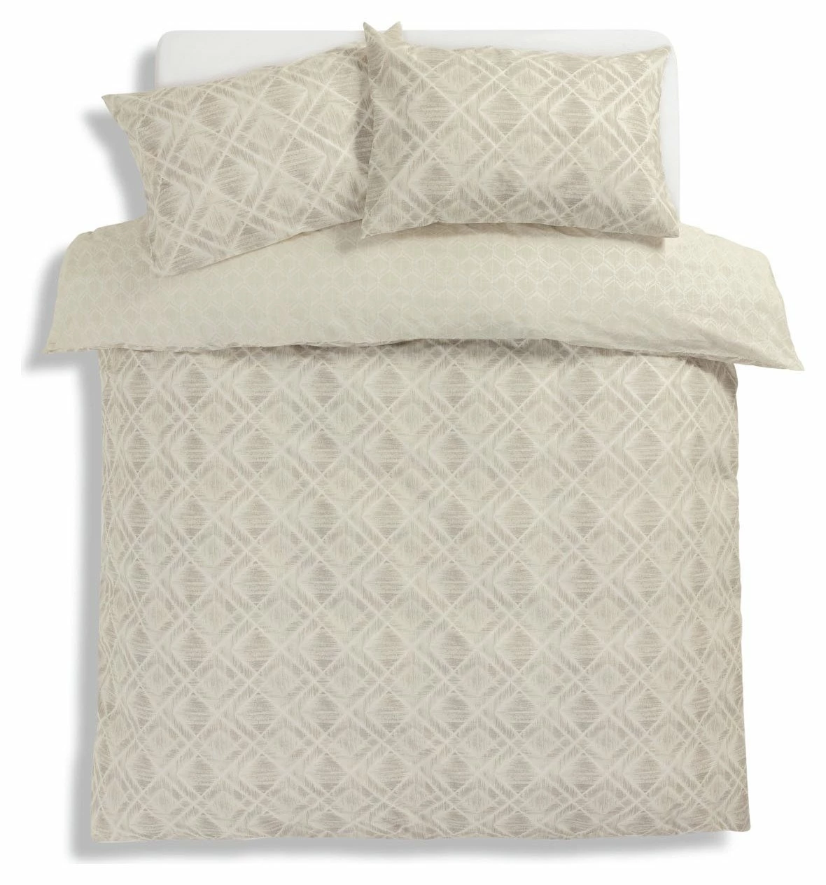 Habitat Cotton 200TC Geo Silver & Cream Bedding Set - Single 3 Habitat Cotton 200TC Geo Silver & Cream Bedding Set - Single - Image 3