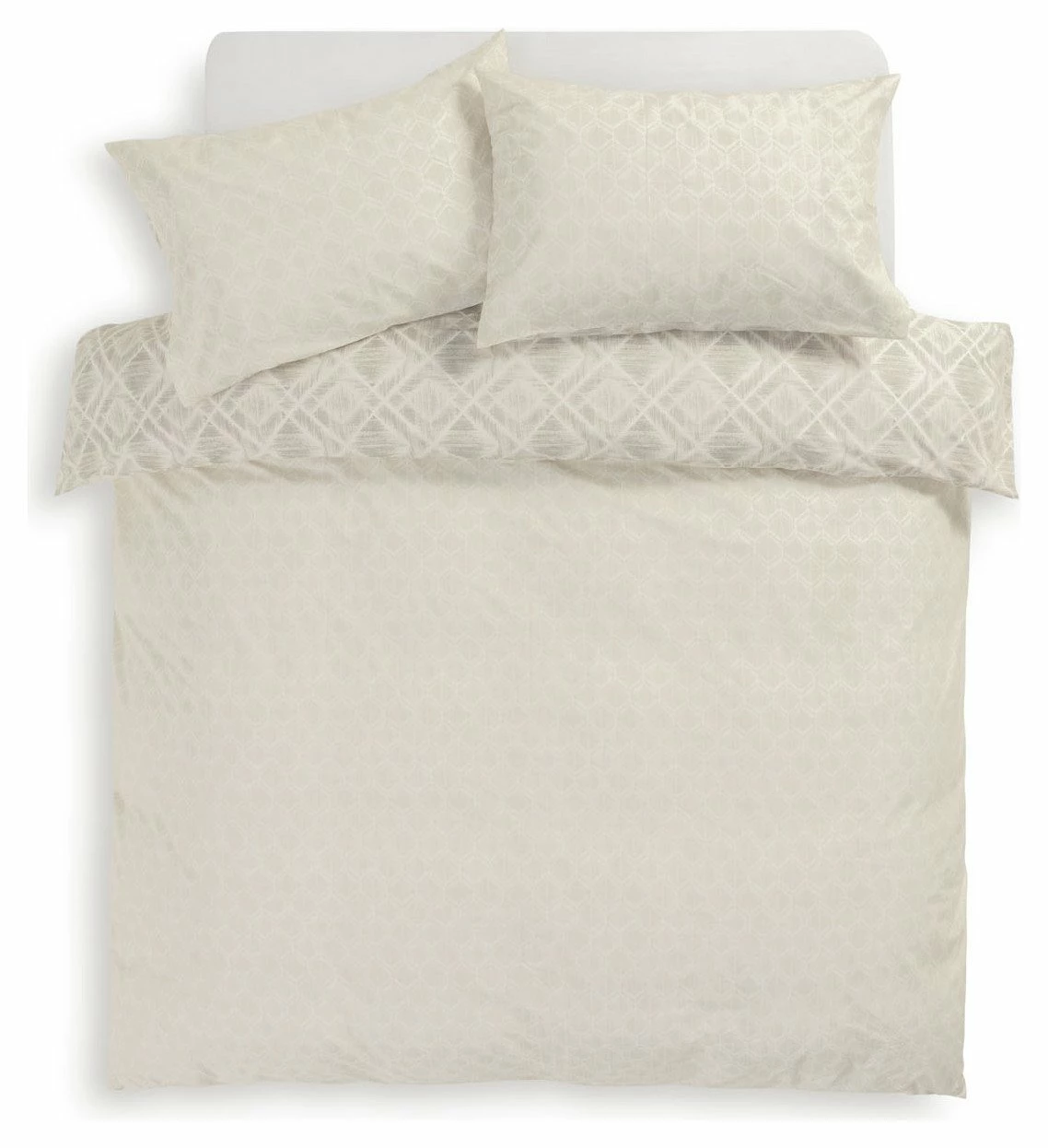 Habitat Cotton 200TC Geo Silver & Cream Bedding Set - Single 5 Habitat Cotton 200TC Geo Silver & Cream Bedding Set - Single - Image 5